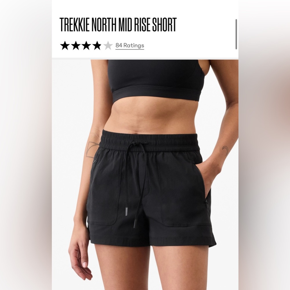Athleta TREKKIE NORTH MID RISE SHORT
Size M, black
NWT